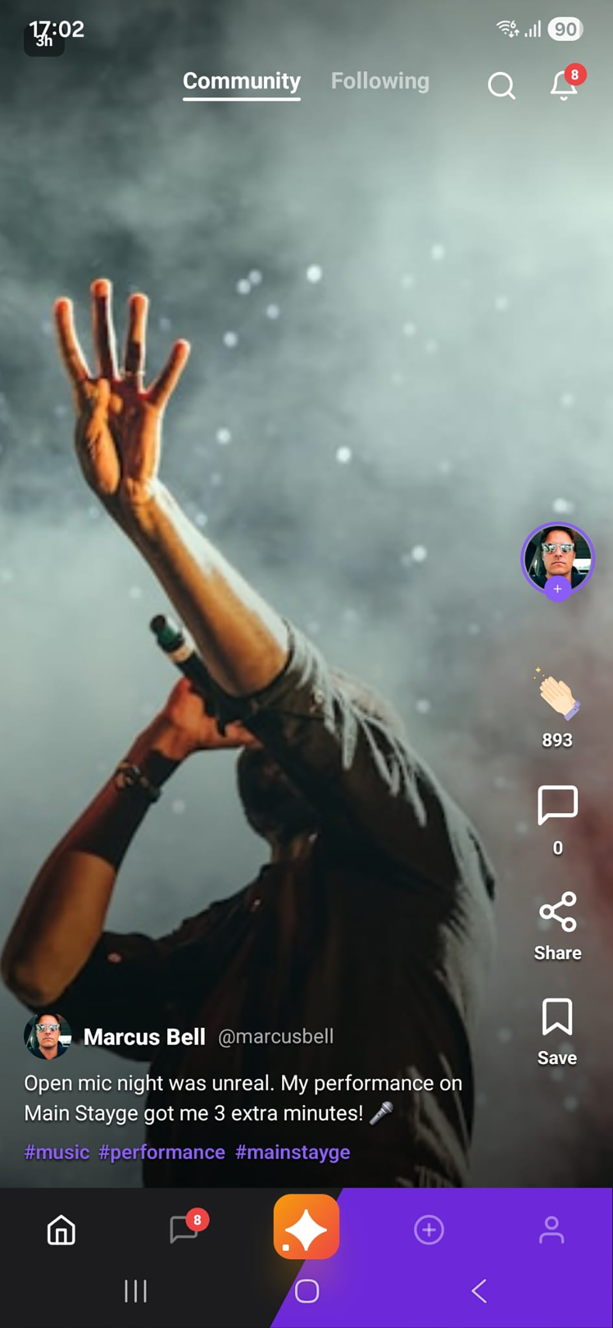 Main Stayge feed screen